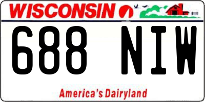 WI license plate 688NIW