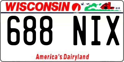 WI license plate 688NIX