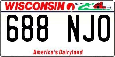 WI license plate 688NJO
