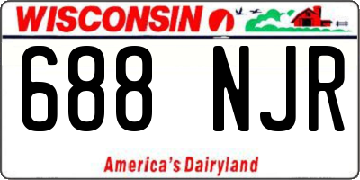 WI license plate 688NJR