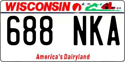 WI license plate 688NKA