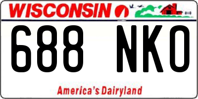WI license plate 688NKO