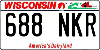 WI license plate 688NKR