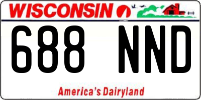 WI license plate 688NND