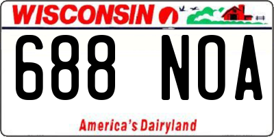 WI license plate 688NOA