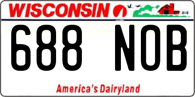 WI license plate 688NOB