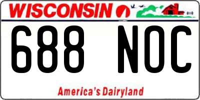 WI license plate 688NOC