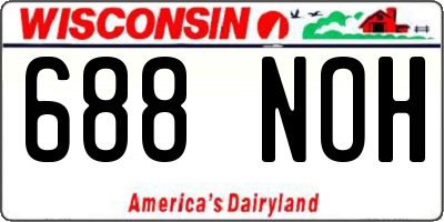 WI license plate 688NOH
