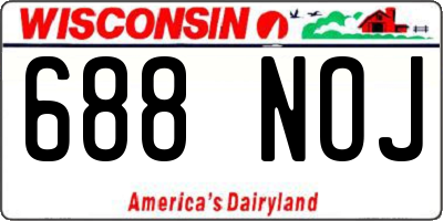 WI license plate 688NOJ