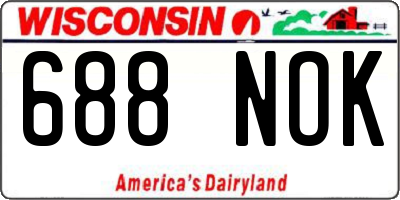 WI license plate 688NOK