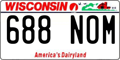 WI license plate 688NOM