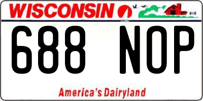 WI license plate 688NOP