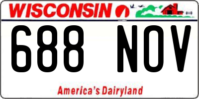 WI license plate 688NOV