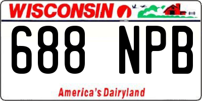 WI license plate 688NPB