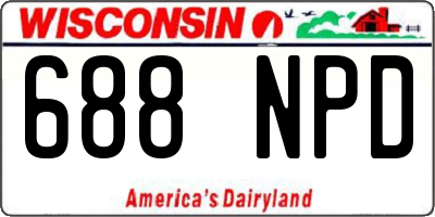 WI license plate 688NPD
