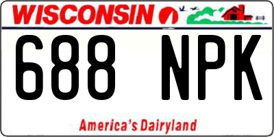 WI license plate 688NPK