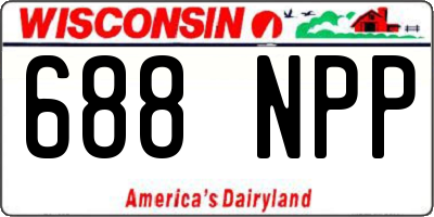 WI license plate 688NPP