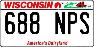 WI license plate 688NPS