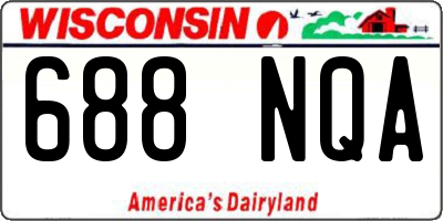 WI license plate 688NQA