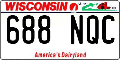 WI license plate 688NQC