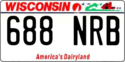 WI license plate 688NRB