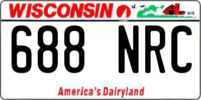 WI license plate 688NRC
