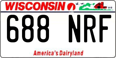 WI license plate 688NRF