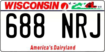 WI license plate 688NRJ
