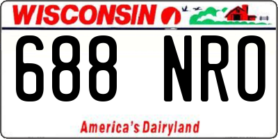 WI license plate 688NRO