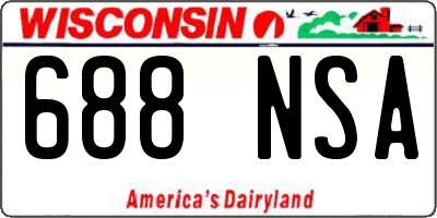 WI license plate 688NSA