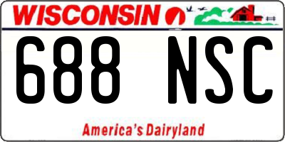 WI license plate 688NSC