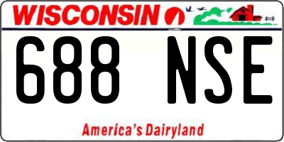 WI license plate 688NSE