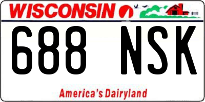 WI license plate 688NSK