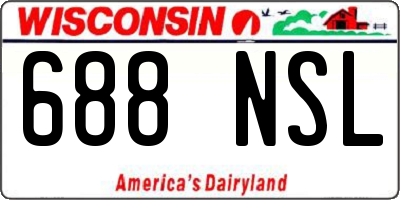WI license plate 688NSL