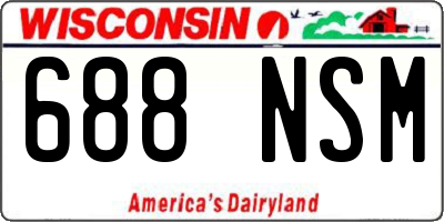 WI license plate 688NSM