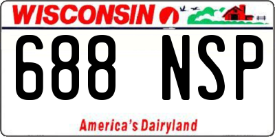 WI license plate 688NSP