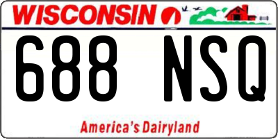 WI license plate 688NSQ