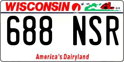 WI license plate 688NSR