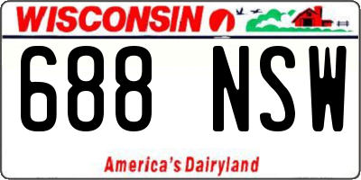 WI license plate 688NSW