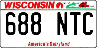 WI license plate 688NTC