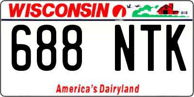 WI license plate 688NTK