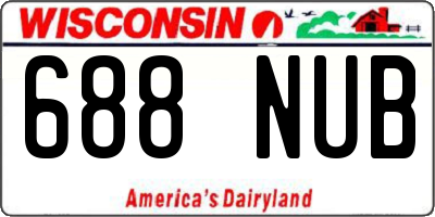 WI license plate 688NUB