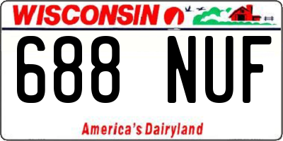 WI license plate 688NUF
