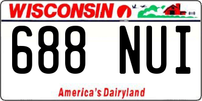 WI license plate 688NUI