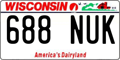 WI license plate 688NUK