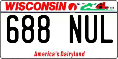 WI license plate 688NUL