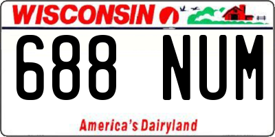 WI license plate 688NUM