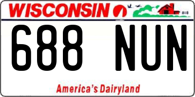 WI license plate 688NUN