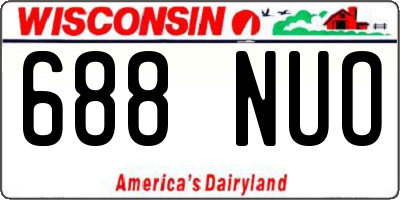 WI license plate 688NUO