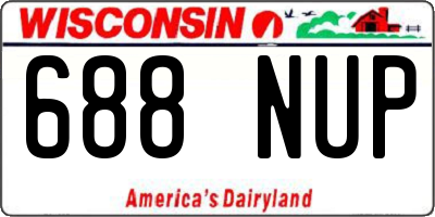 WI license plate 688NUP